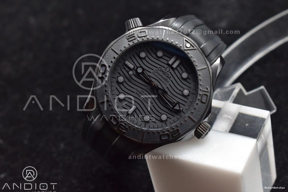 1066 43.5mm on Black Dial Black Best 1:1 Ceramic VSF Edition Strap Black Rubber Durable Seamaster A 300m 0430